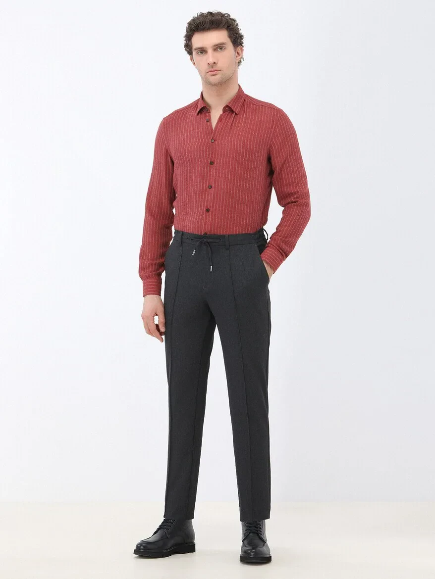 Antrasit Dokuma Jogging Fit Casual Pantolon - 2