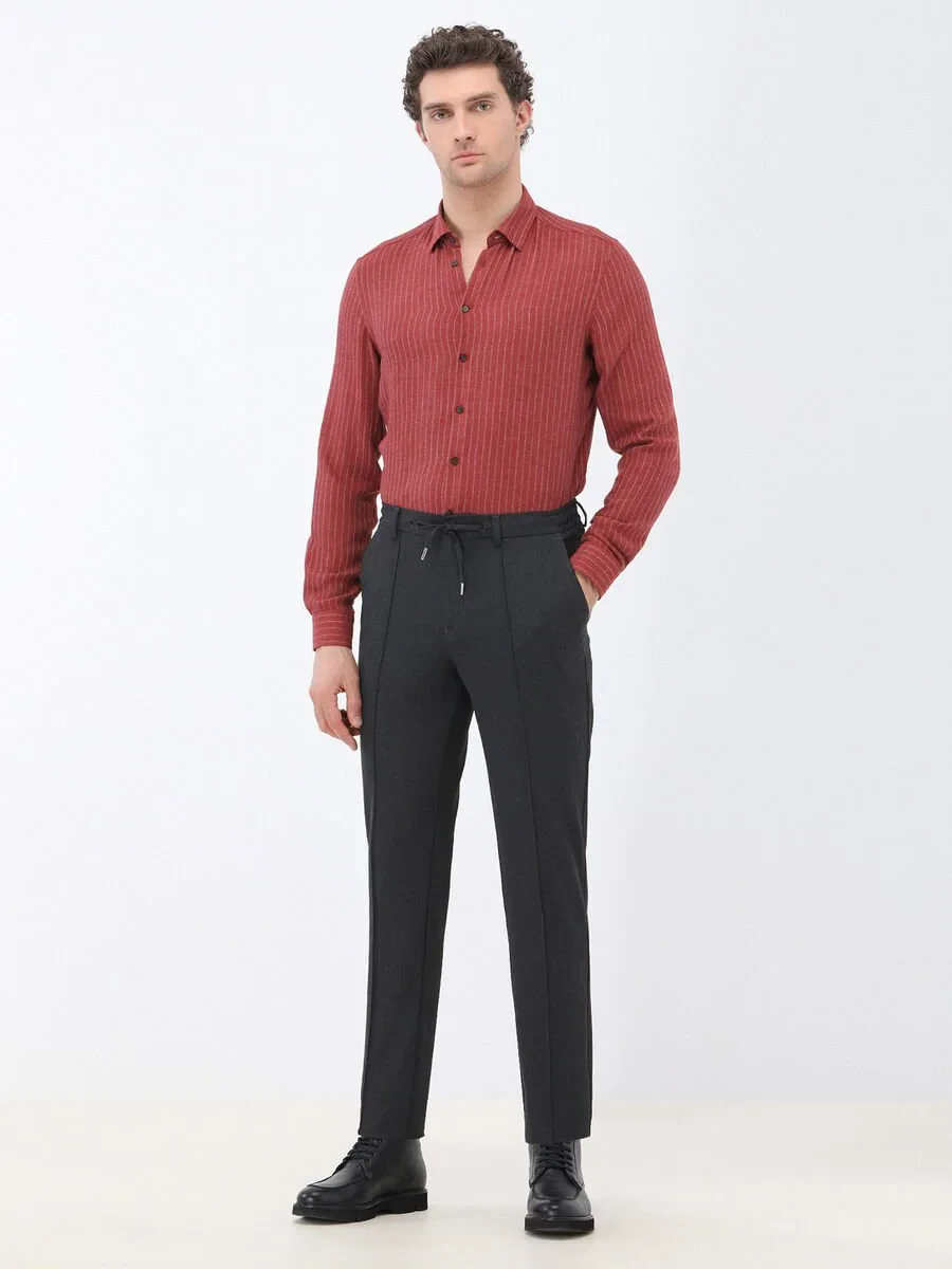 Antrasit Dokuma Jogging Fit Casual Pantolon - 2