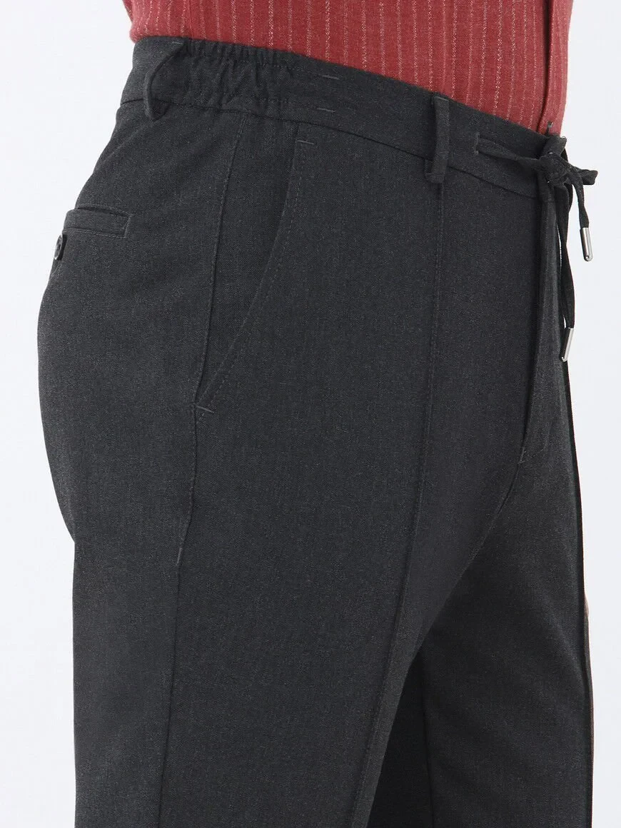 Antrasit Dokuma Jogging Fit Casual Pantolon - 4