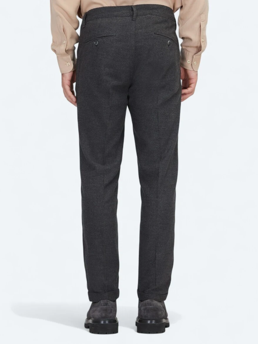 Antrasit Dokuma Jogging Fit Casual Yün Karışımlı Pantolon - KİP