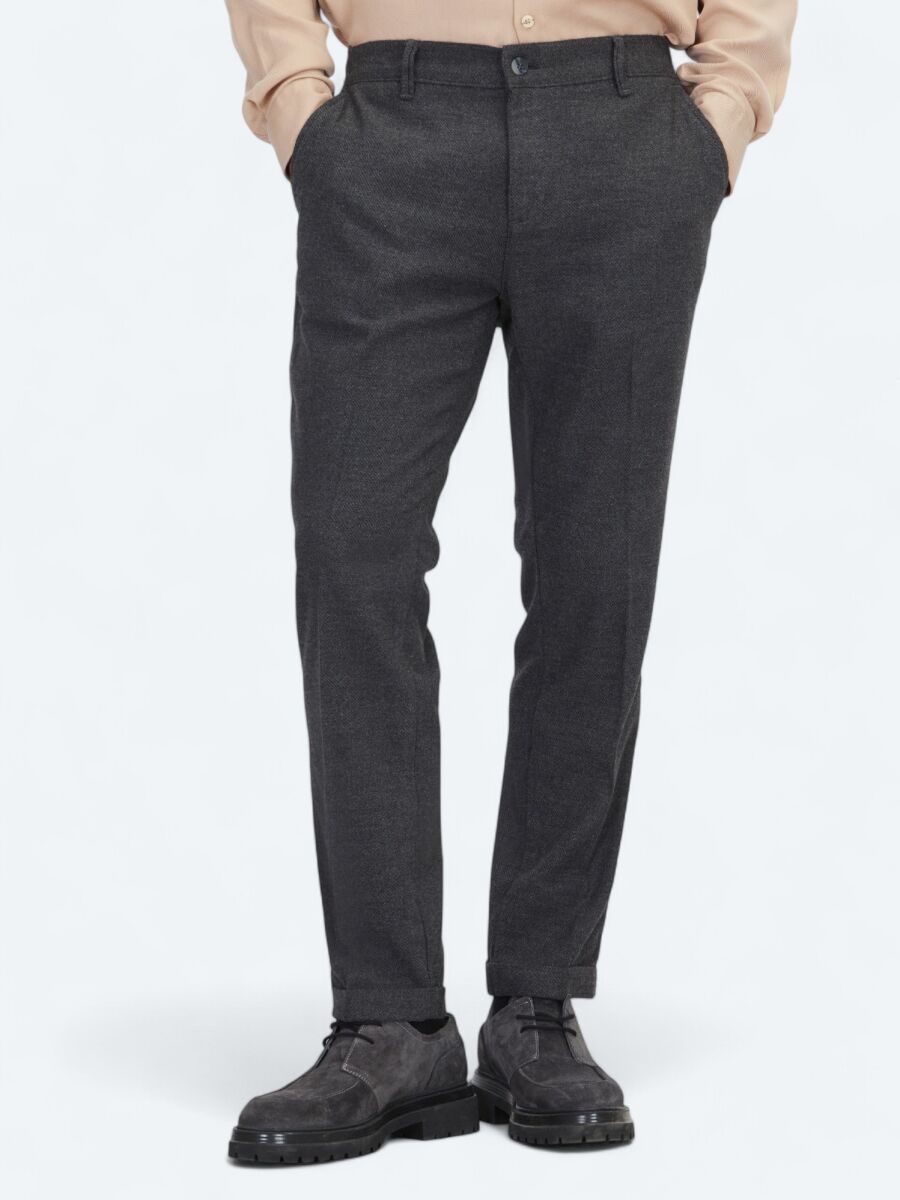 Antrasit Dokuma Jogging Fit Casual Yün Karışımlı Pantolon - 2