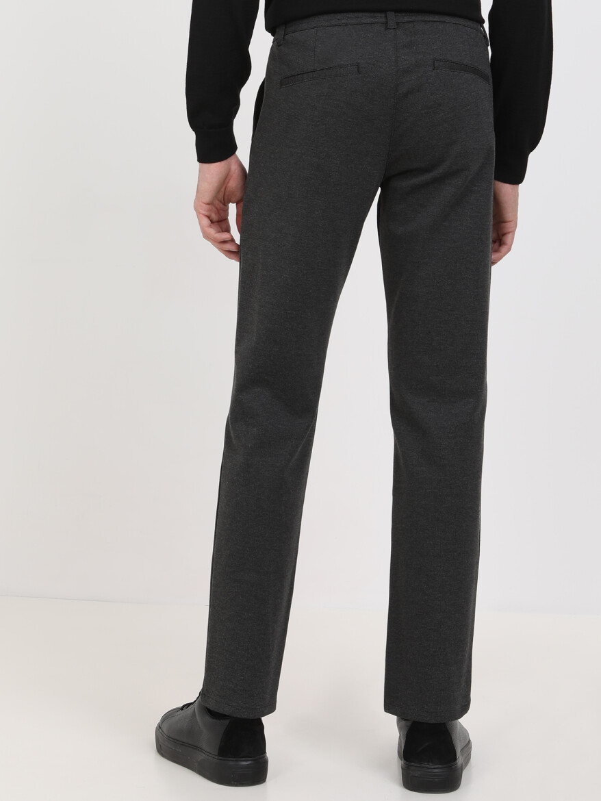 Antrasit Dokuma Jogging Fit Smart Casual Pantolon - 4