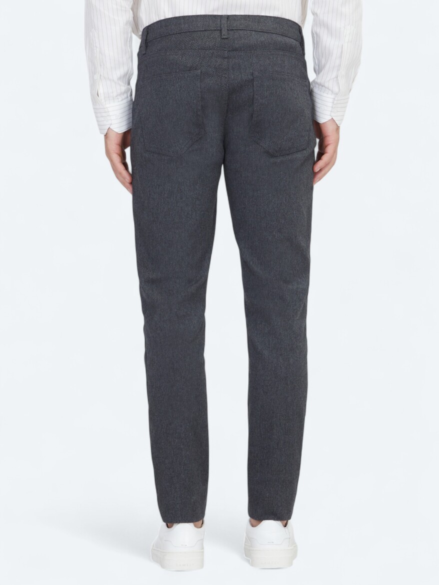 Antrasit Dokuma Regular Fit Casual Pamuk Karışımlı Pantolon - 4