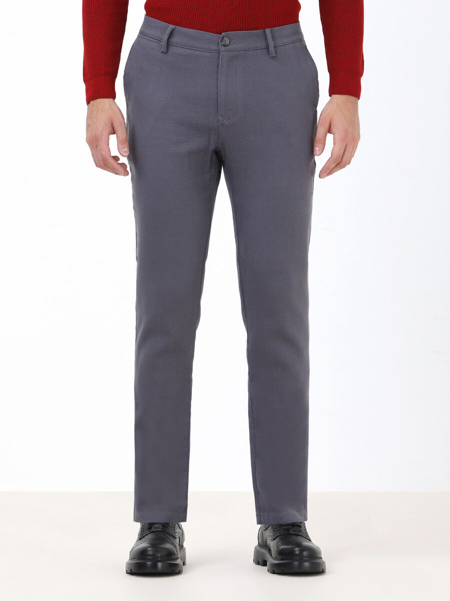 Antrasit Dokuma Slim Fit Casual Pamuk Karışımlı Pantolon - 2