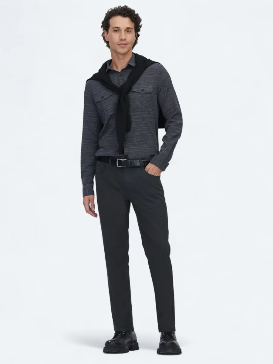 Antrasit Dokuma Slim Fit Casual Pantolon - 1