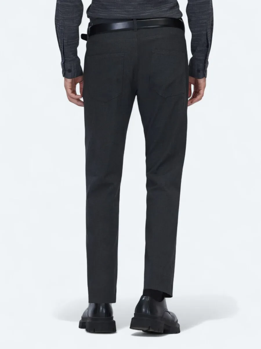 Antrasit Dokuma Slim Fit Casual Pantolon - 4