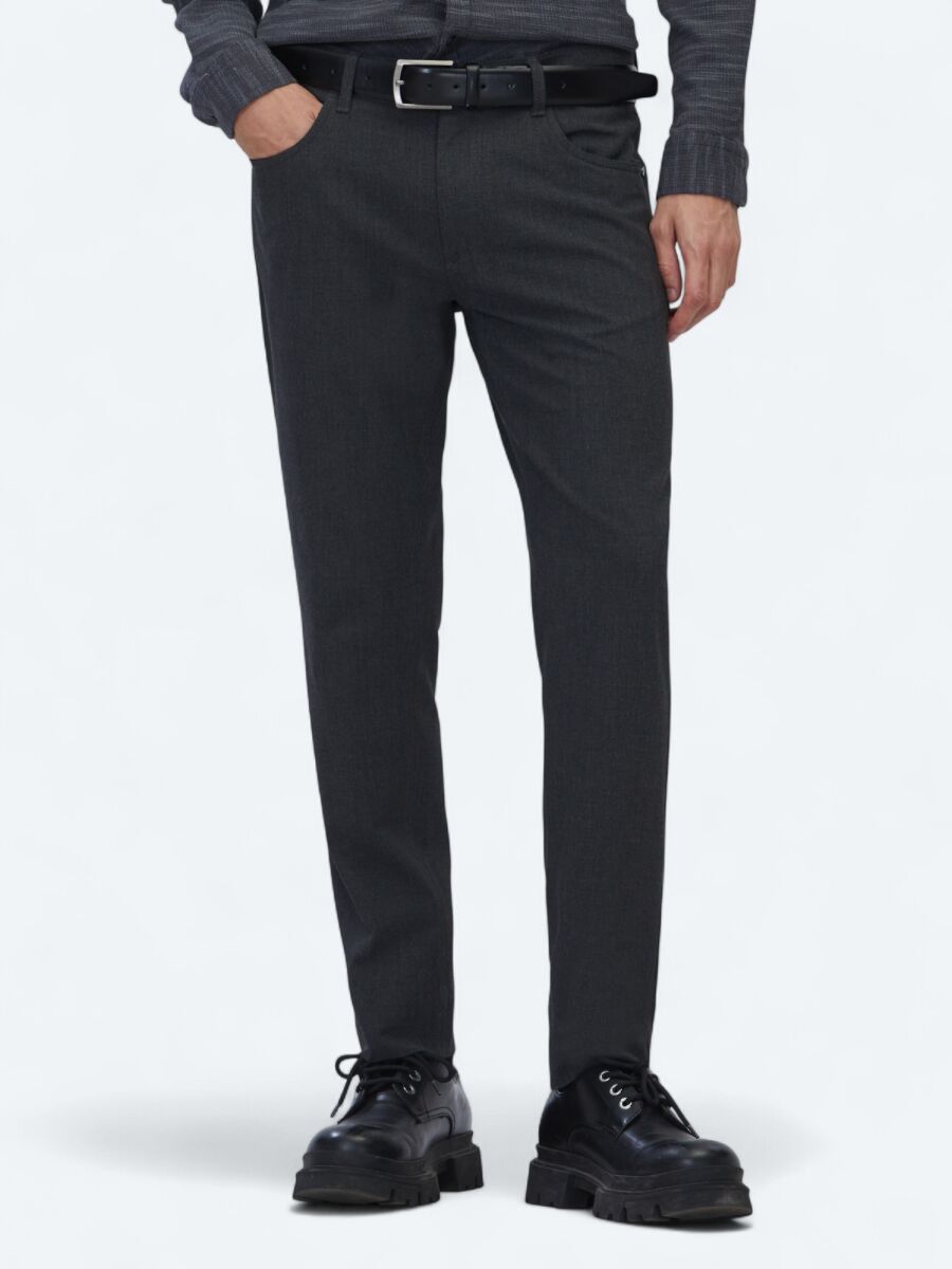 Antrasit Dokuma Slim Fit Casual Pantolon - 2