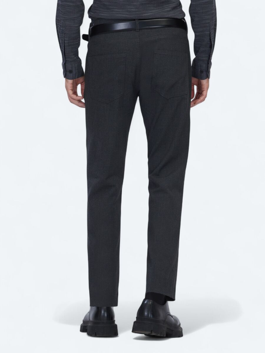 Antrasit Dokuma Slim Fit Casual Pantolon - 4