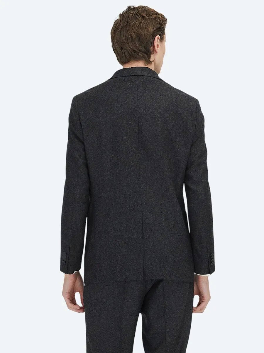 Antrasit Düz Comfort Fit Takım Elbise - 6