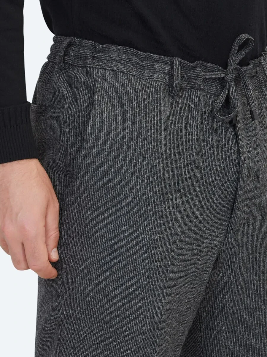 Antrasit Düz Comfort Fit Yün Karışımlı Takım Elbise - 5
