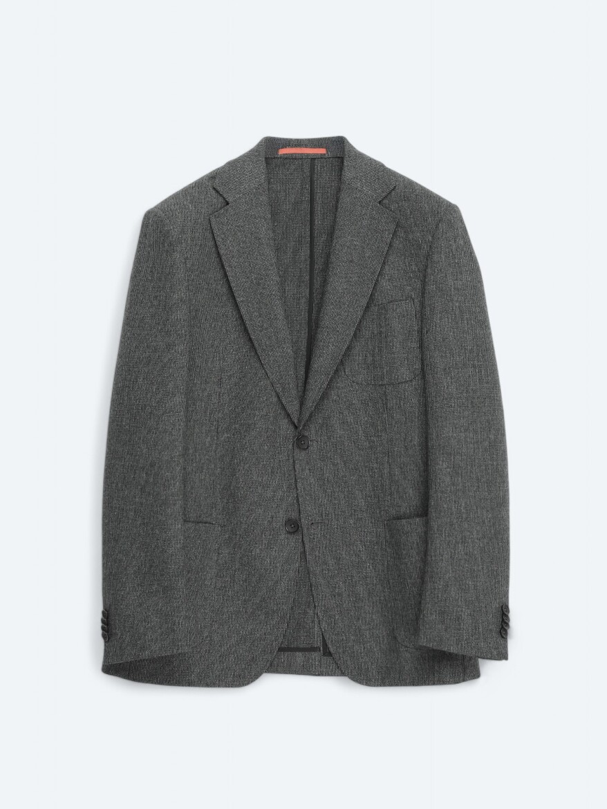 Antrasit Düz Comfort Fit Yün Karışımlı Takım Elbise - 7