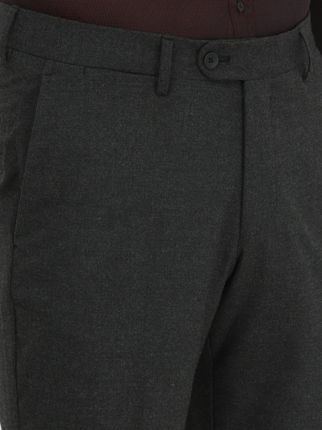 Antrasit Düz Dokuma Fitted Fit Klasik Pantolon - 3