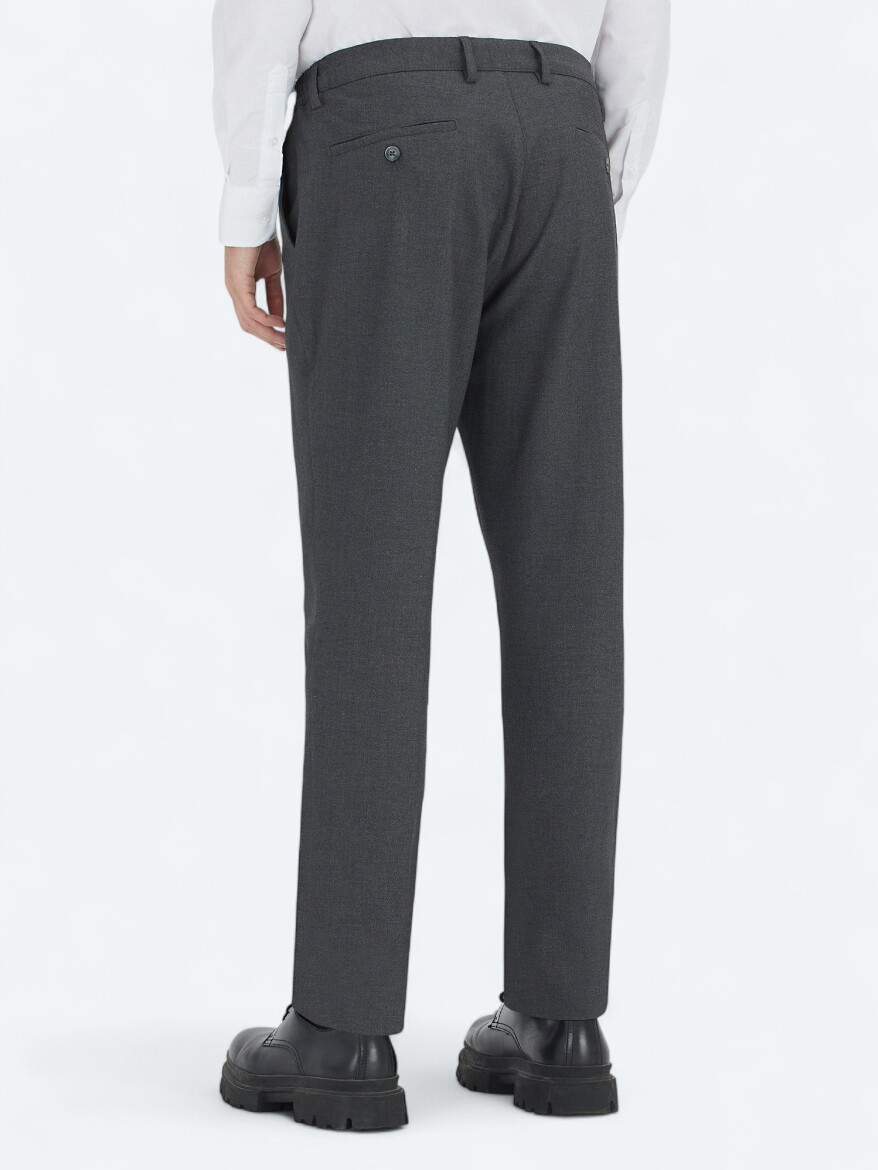 Antrasit Düz Dokuma Jogging Fit Casual Pantolon - 5
