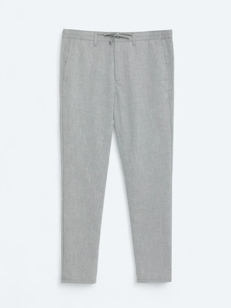 Antrasit Düz Dokuma Jogging Fit Casual Pantolon 