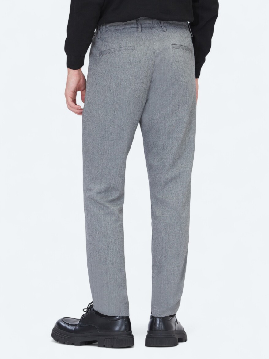 Antrasit Düz Dokuma Jogging Fit Casual Pantolon - 4
