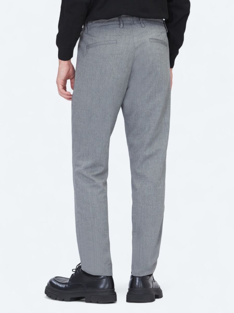 Antrasit Düz Dokuma Jogging Fit Casual Pantolon - 4