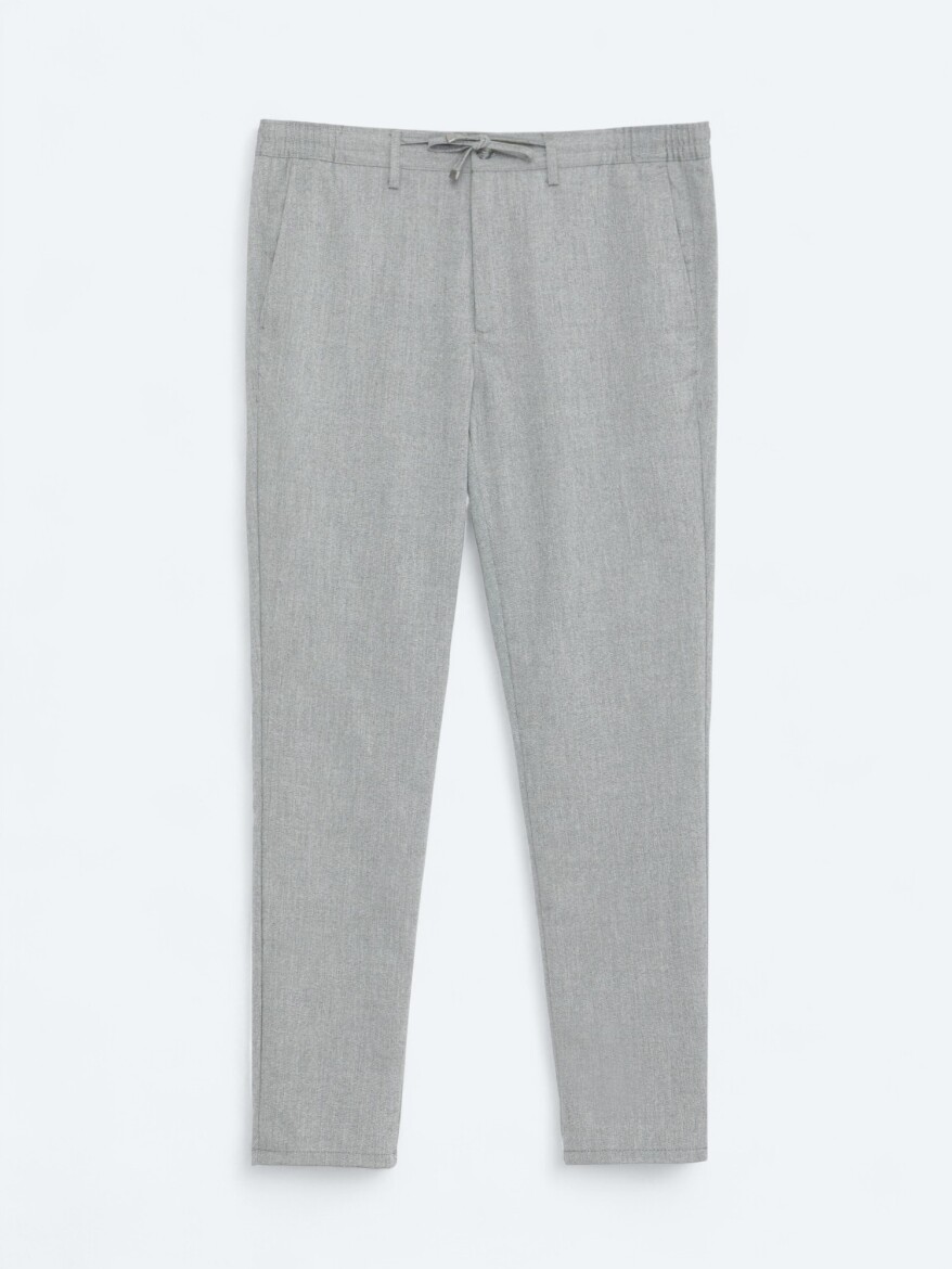 Antrasit Düz Dokuma Jogging Fit Casual Pantolon - 5