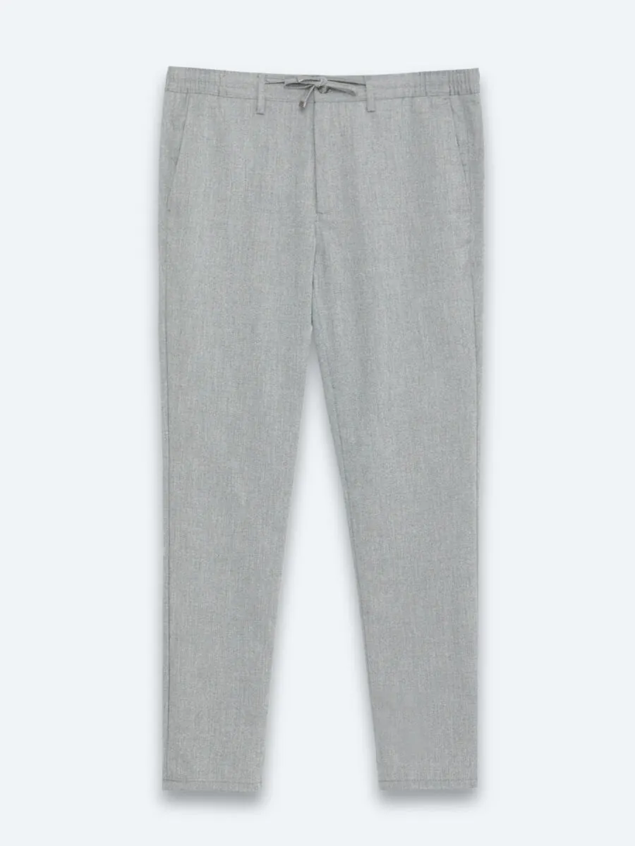 Antrasit Düz Dokuma Jogging Fit Casual Pantolon - 7