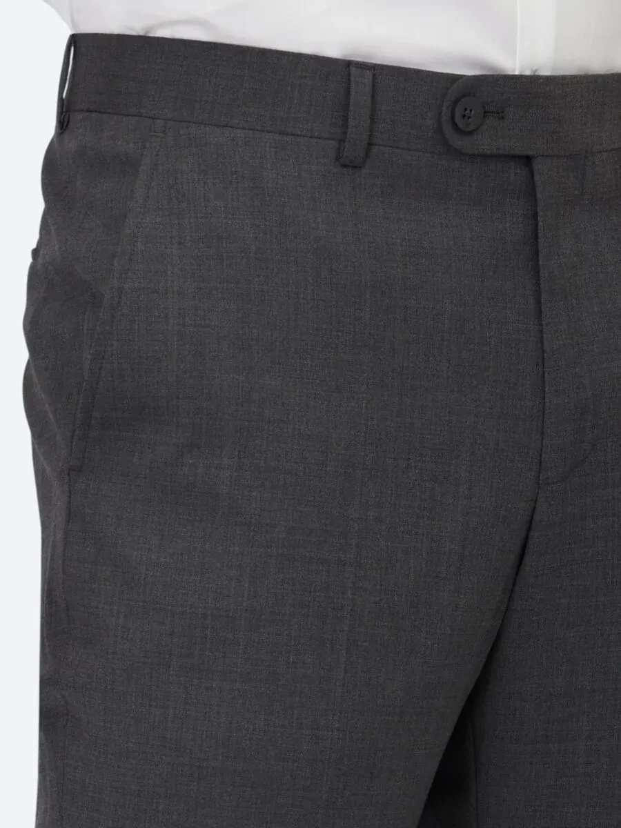 Antrasit Düz Dokuma Slim Fit Klasik Yün Karışımlı Pantolon - 3