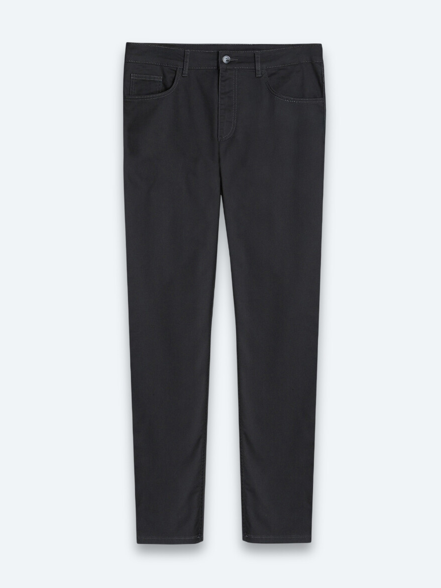 Antrasit Düz Dokuma Slim Fit Spor Pamuk Karışımlı Pantolon - 6
