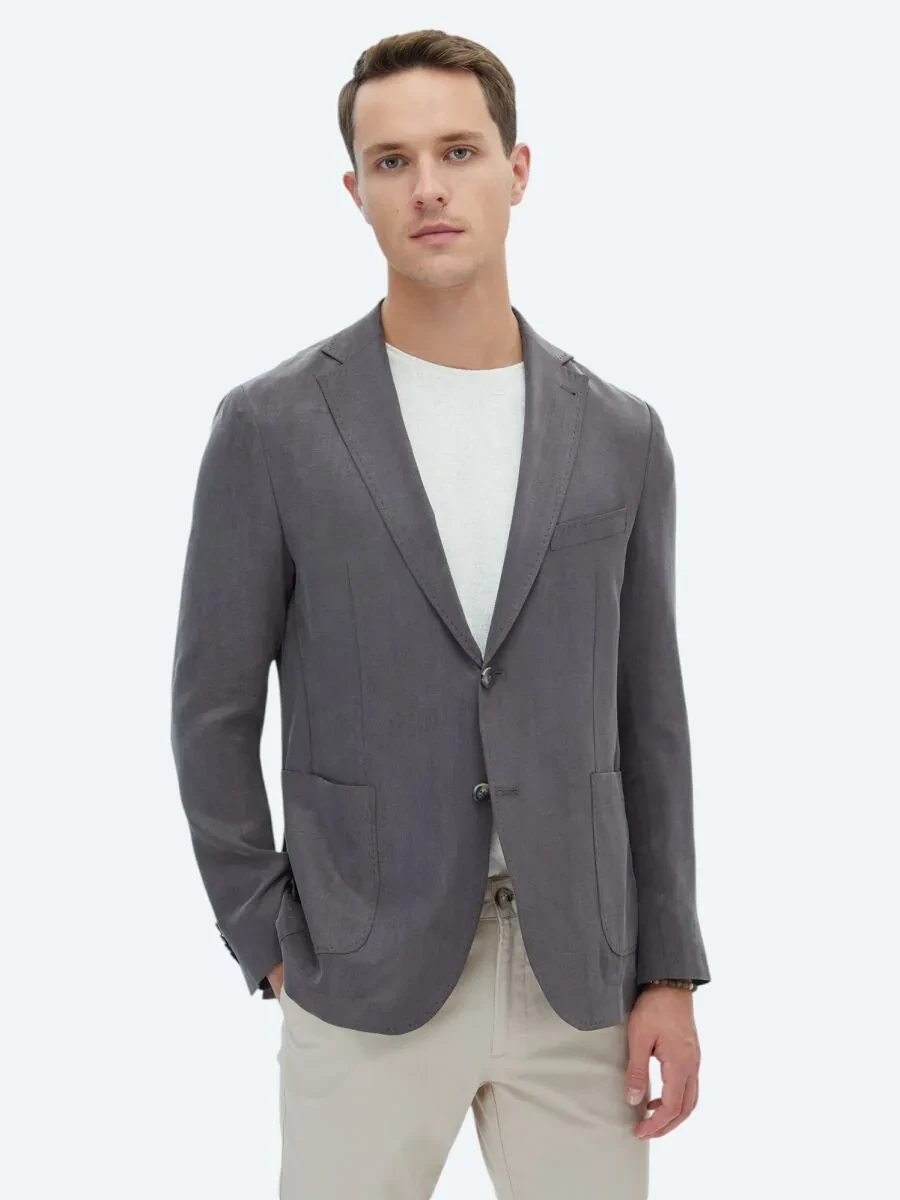 Antrasit Düz Modern Fit Ceket - 1