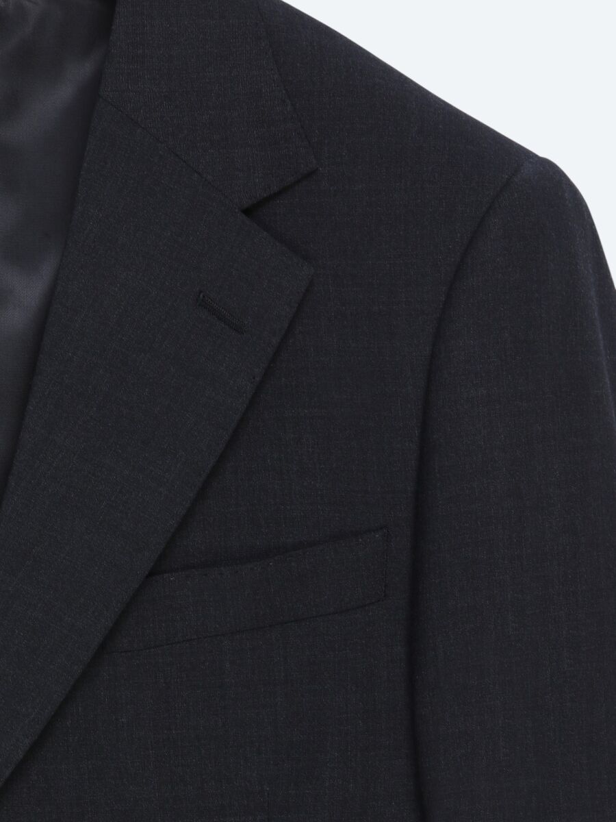 Antrasit Düz Modern Fit Yün Karışımlı Takım Elbise - 8