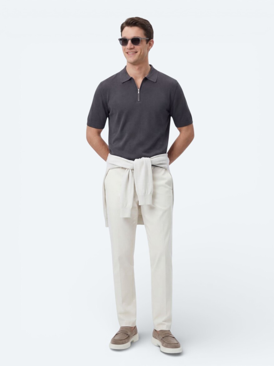 Antrasit Düz Örgü Triko - 4