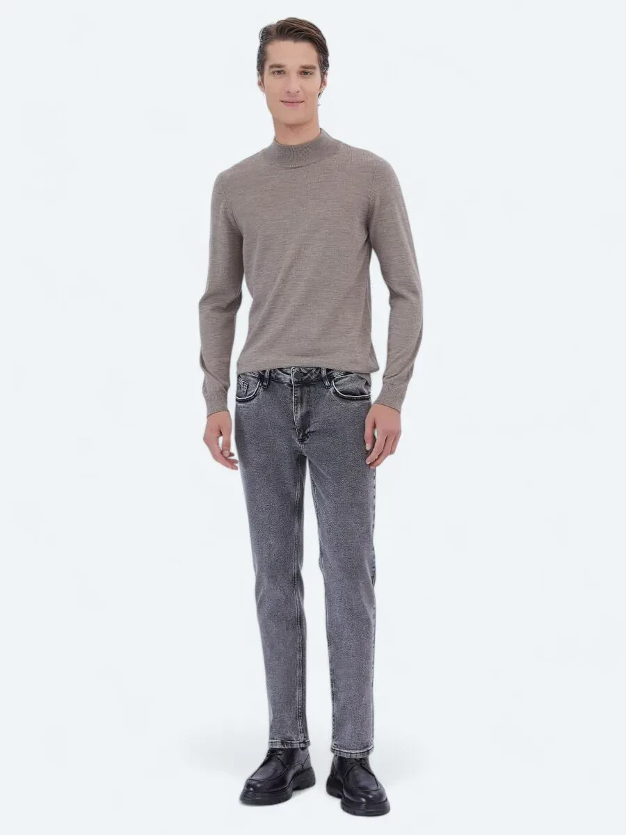 Antrasit Loose Fit Denim Pamuk Karışımlı Pantolon - 1