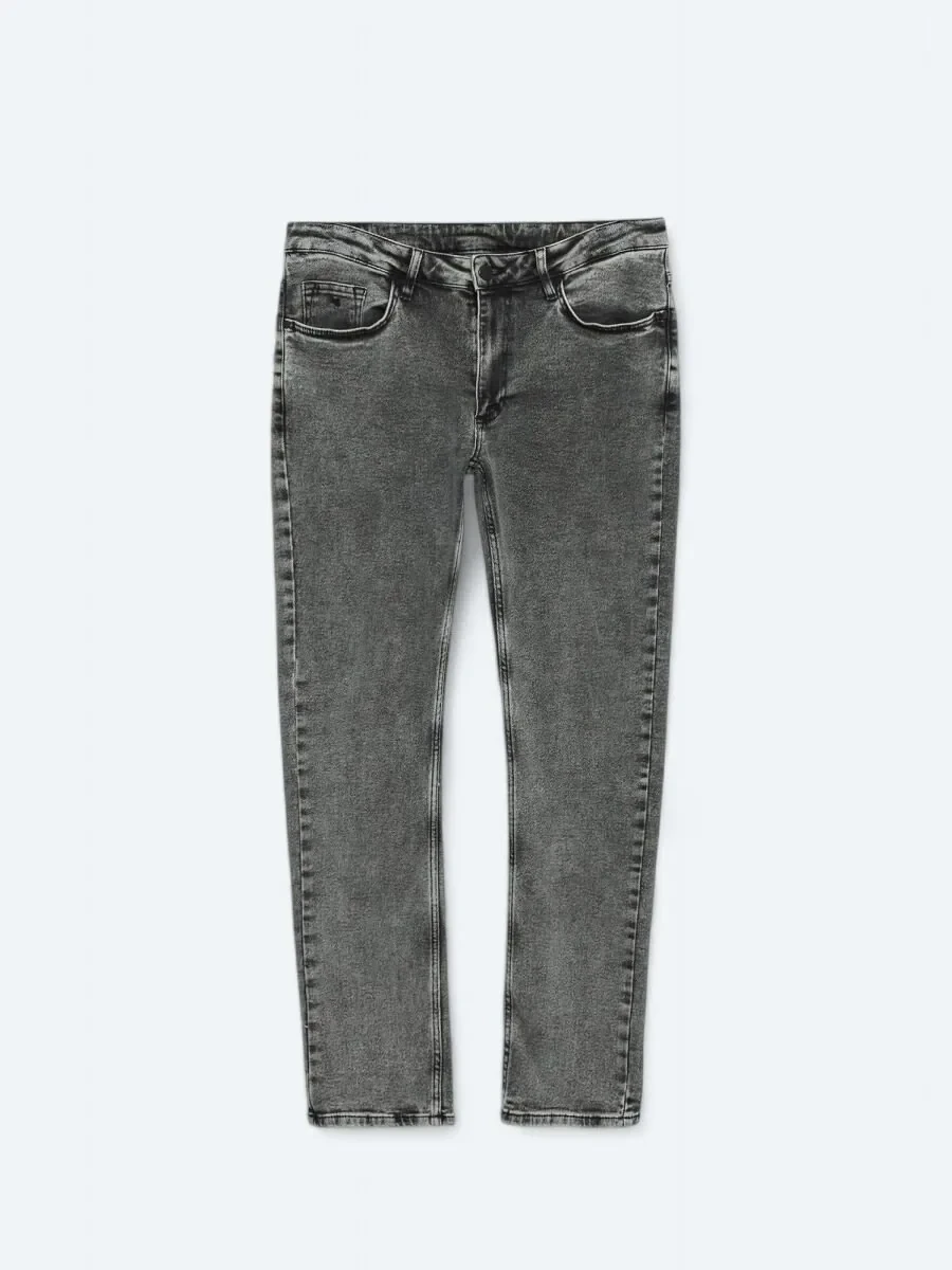 Antrasit Loose Fit Denim Pamuk Karışımlı Pantolon - 5