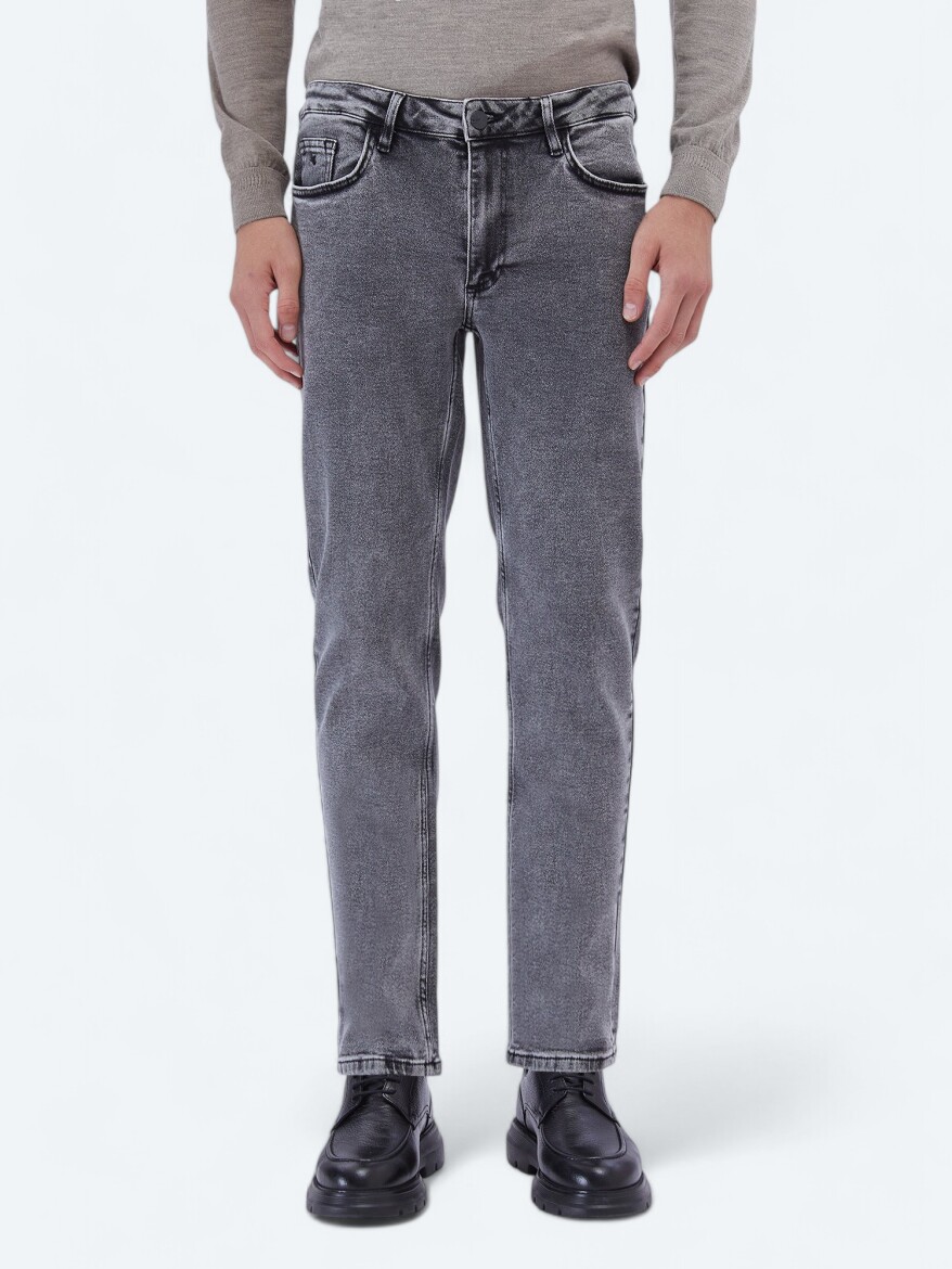 Antrasit Loose Fit Denim Pamuk Karışımlı Pantolon - KİP
