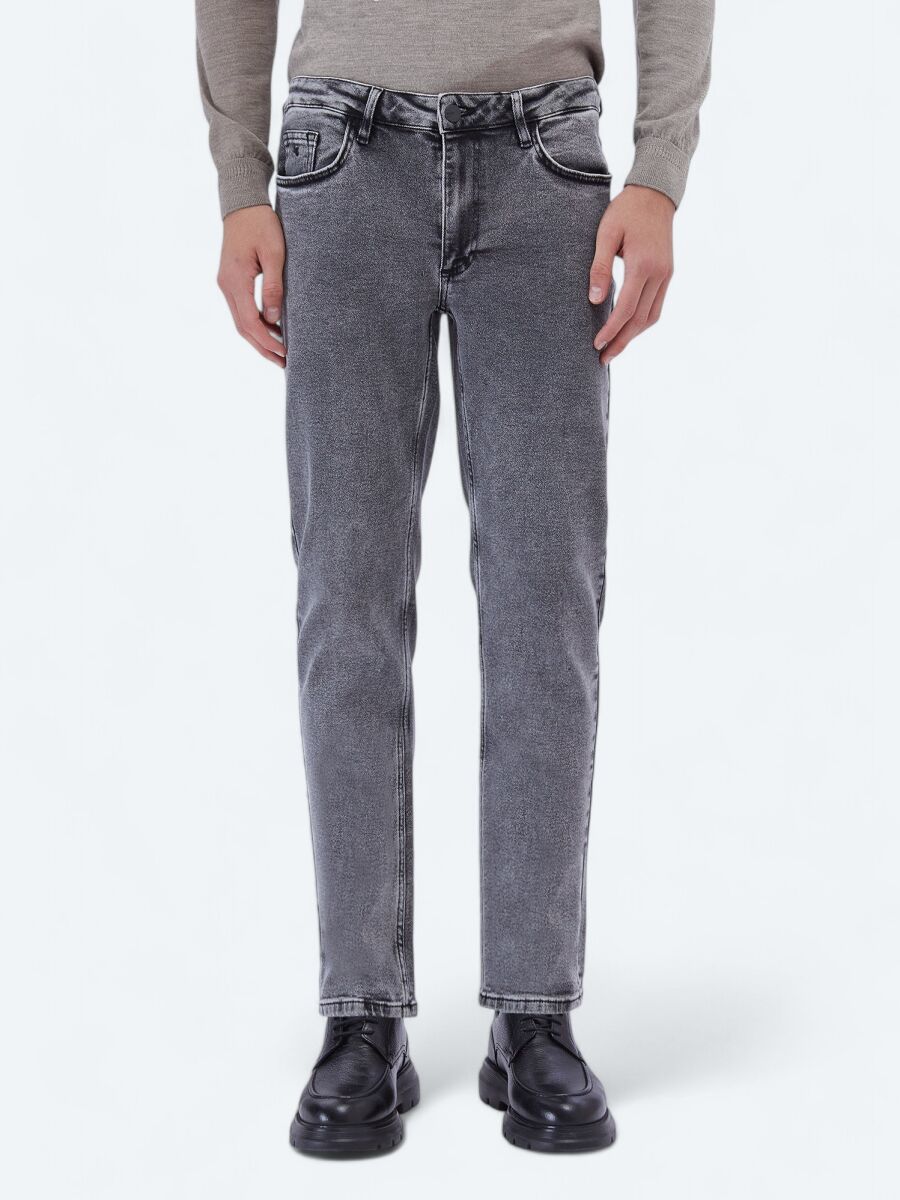 Antrasit Loose Fit Denim Pamuk Karışımlı Pantolon - 2