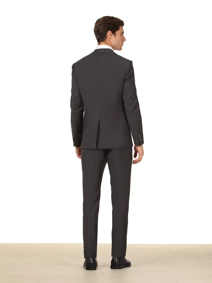 Antrasit Modern Fit Yün Karışımlı Takım Elbise - 4