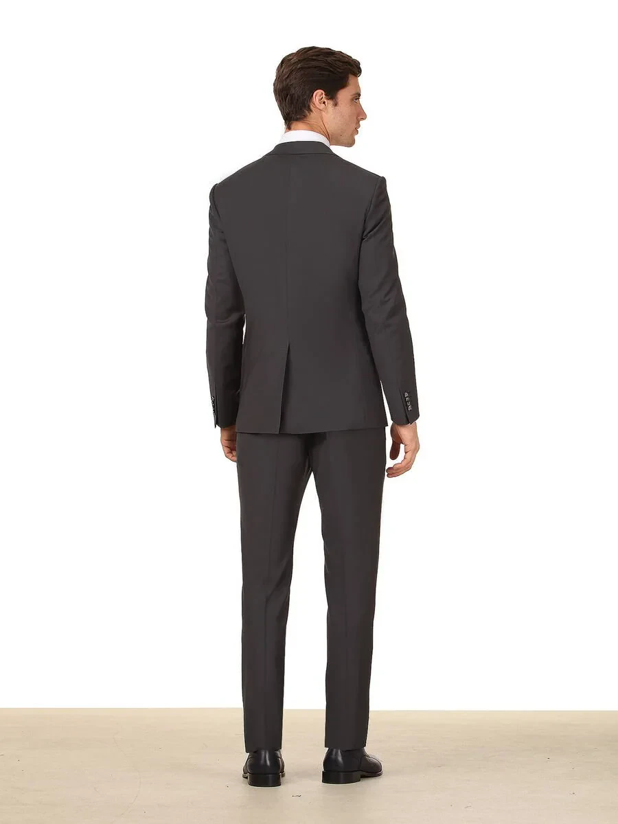 Antrasit Modern Fit Yün Karışımlı Takım Elbise - 4