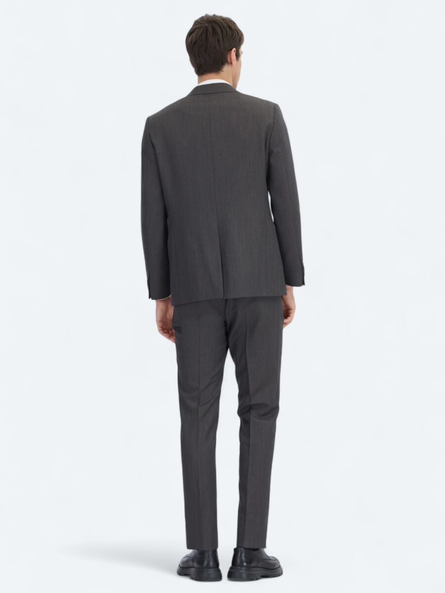 Antrasit Modern Fit Yün Karışımlı Takım Elbise - 4