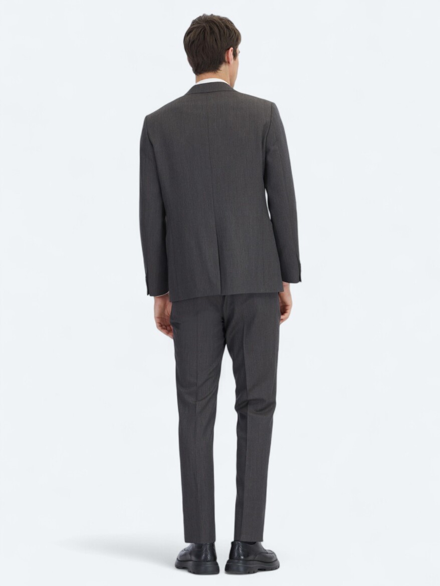 Antrasit Modern Fit Yün Karışımlı Takım Elbise - 4