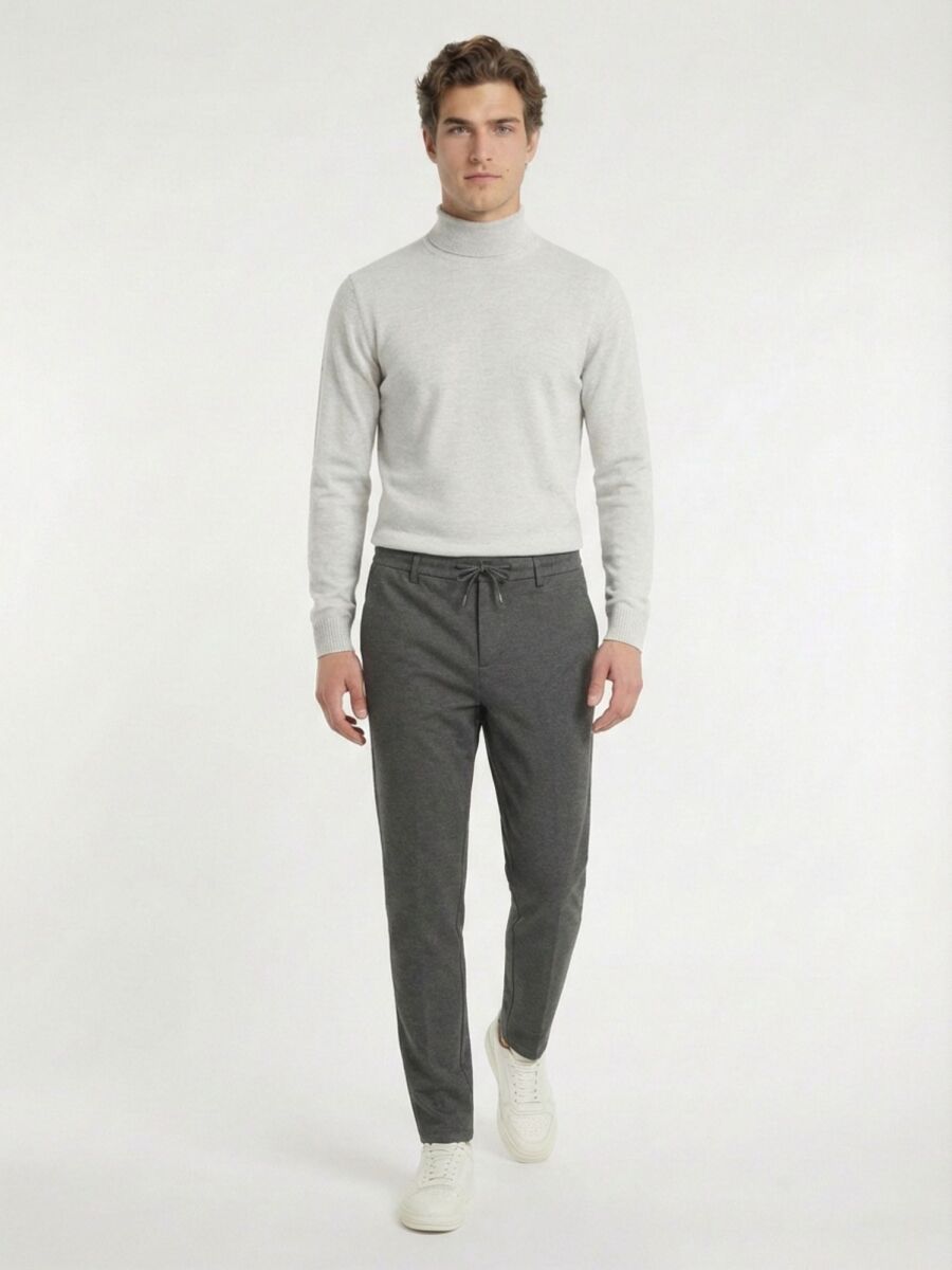 Antrasit Örme Jogging Fit Casual Pantolon - 3