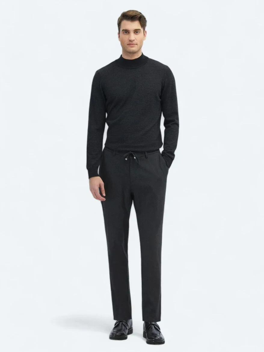 Antrasit Örme Jogging Fit Casual Pantolon - 1