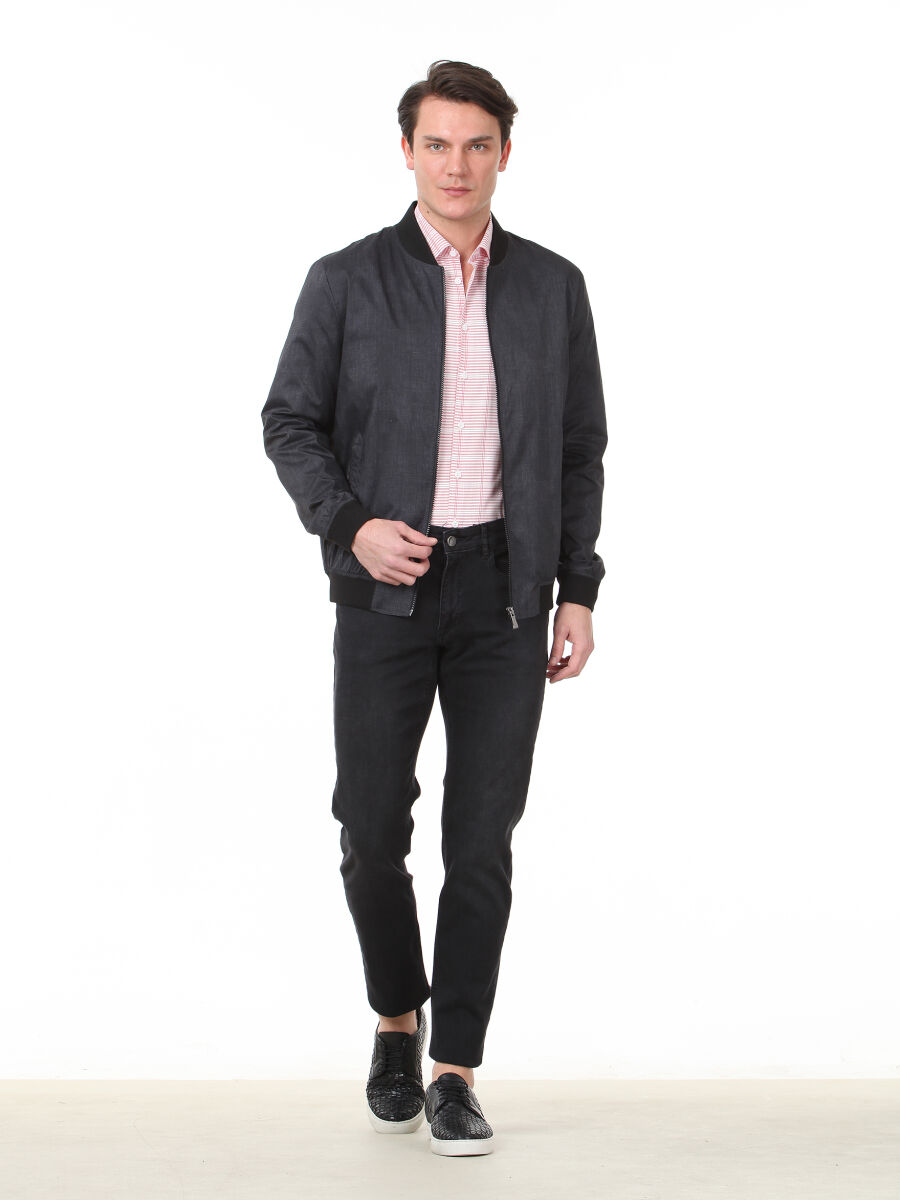 Antrasit Regular Fit Casual Dokuma Mont - 2