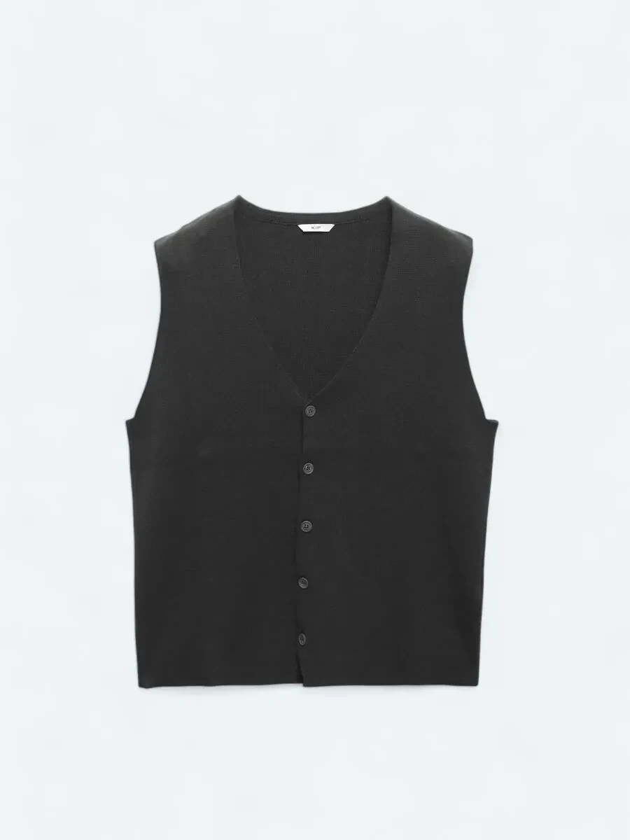 Antrasit Regular Fit Casual Örme Triko Yelek - 7