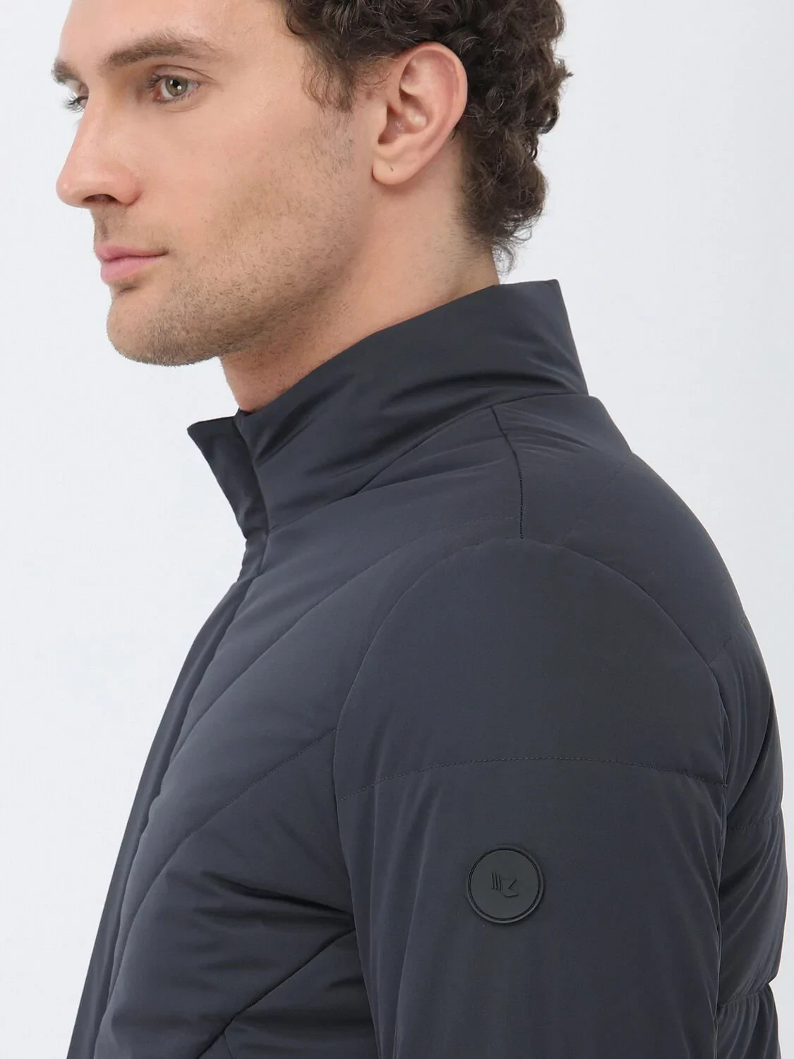 Antrasit Regular Fit Dik Yaka Casual Dokuma Mont - 4