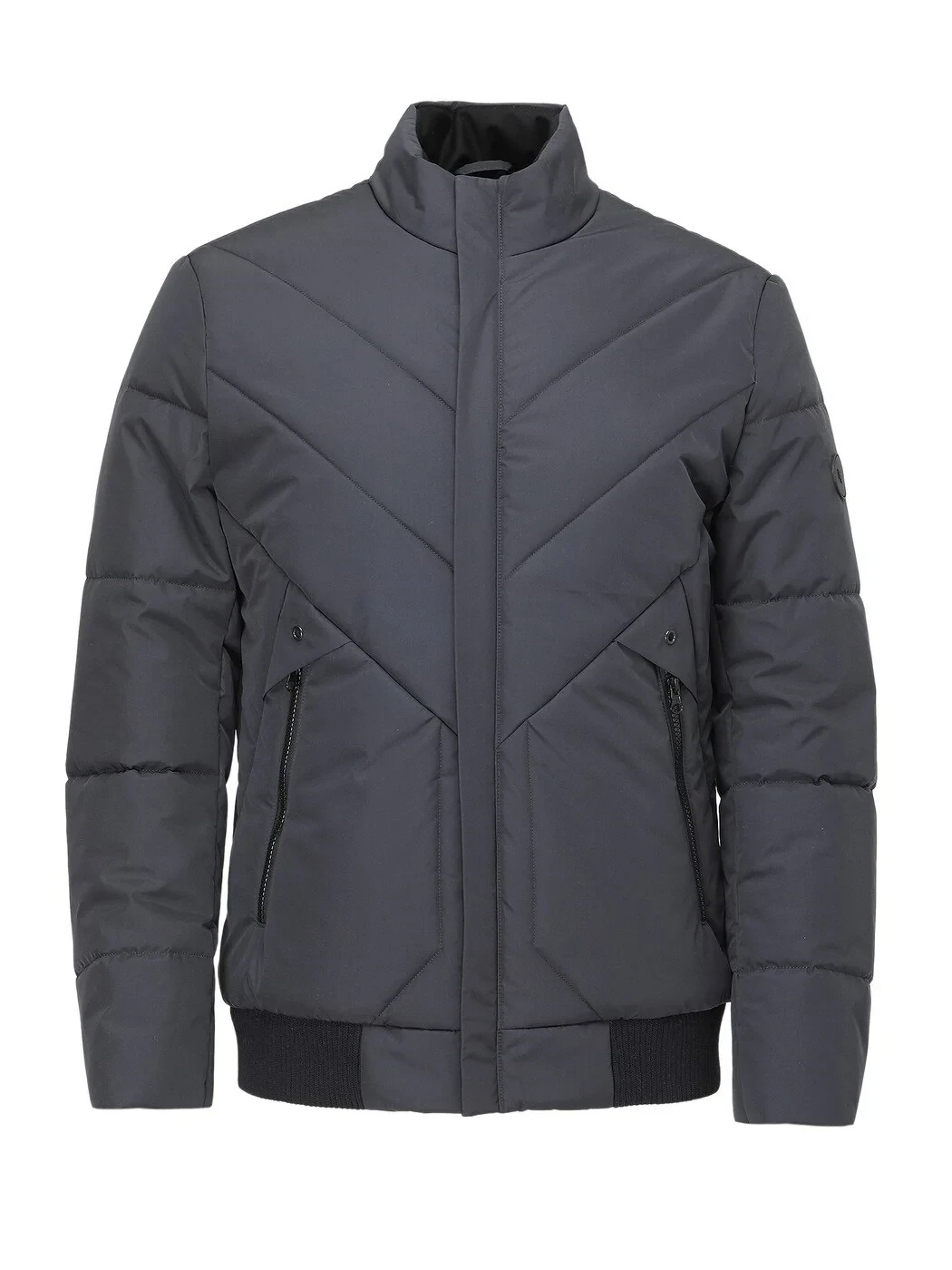 Antrasit Regular Fit Dik Yaka Casual Dokuma Mont - 6