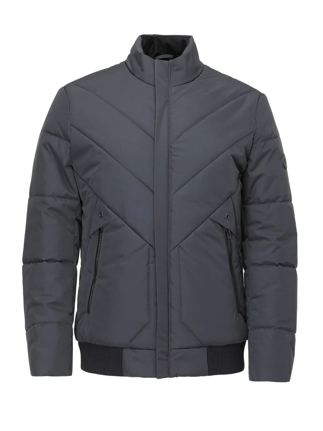 Antrasit Regular Fit Dik Yaka Casual Dokuma Mont - 6