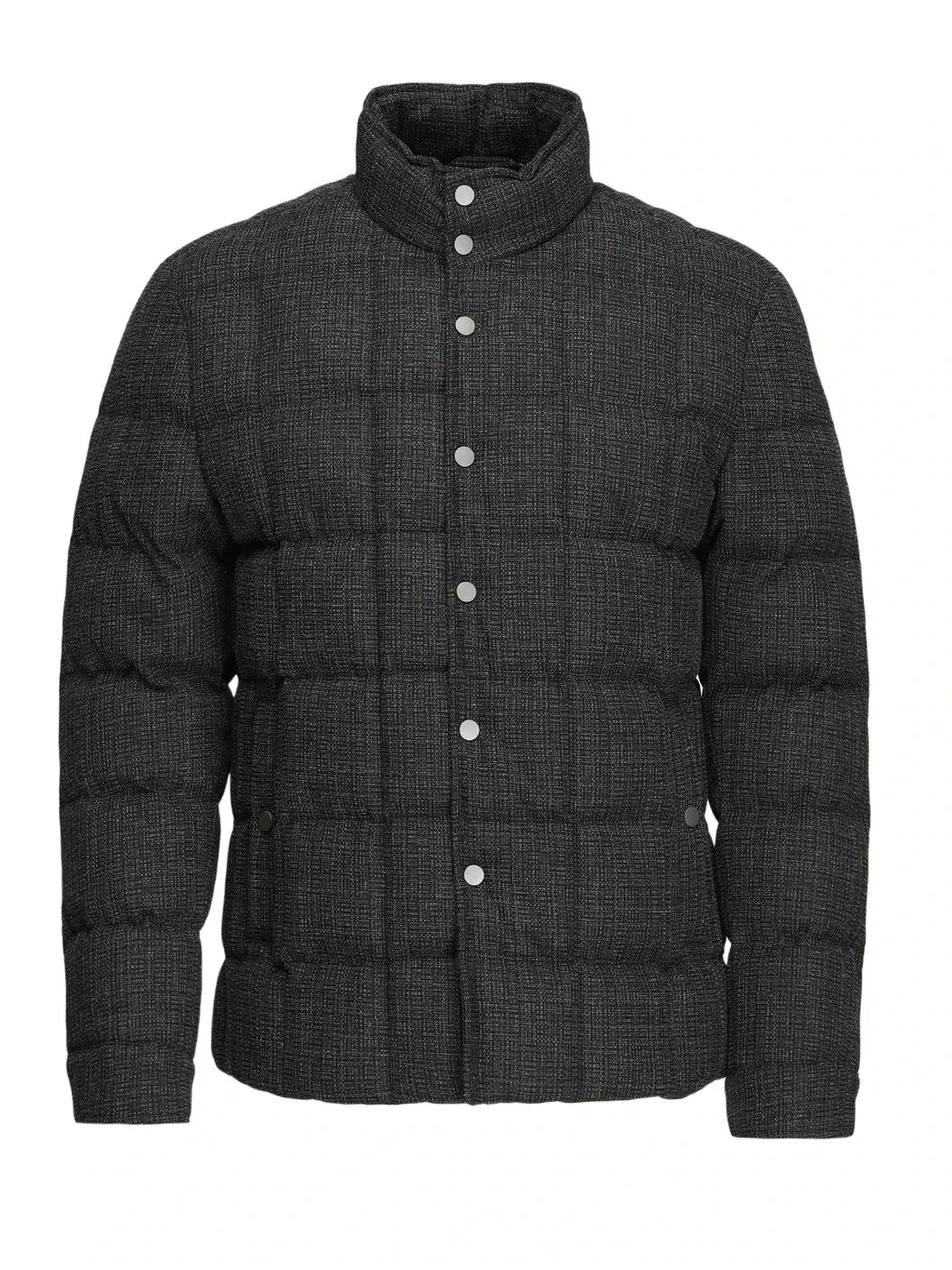 Antrasit Regular Fit Dik Yaka Casual Dokuma Mont - 6
