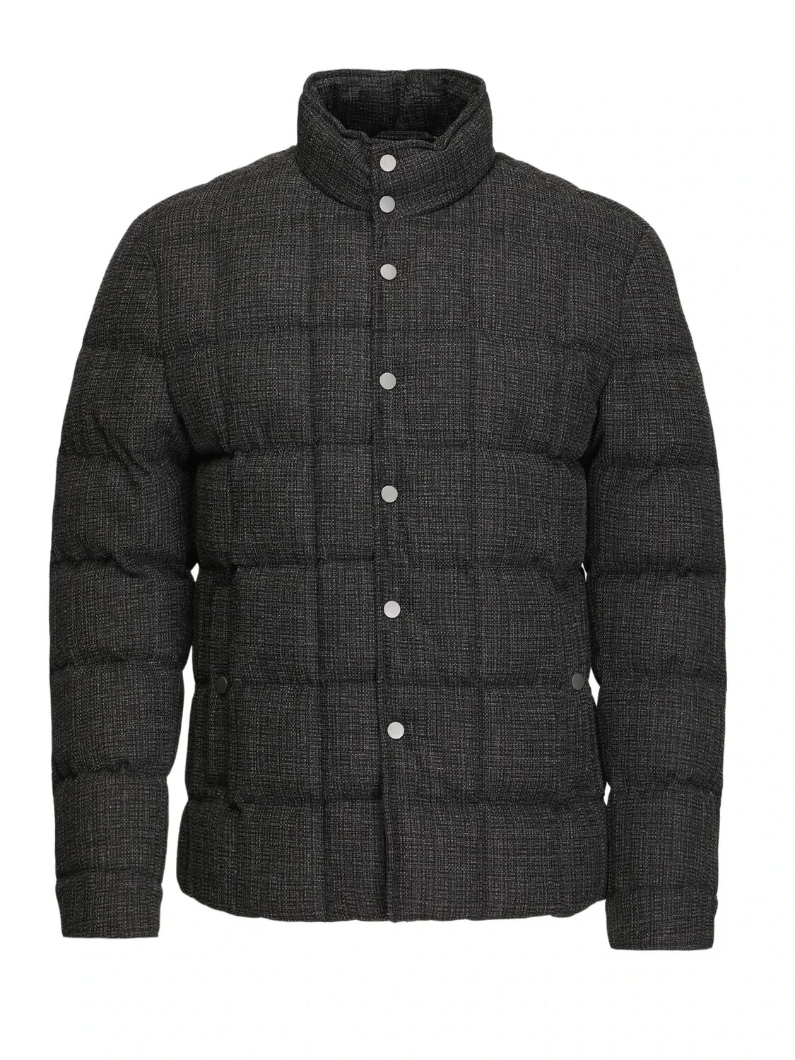 Antrasit Regular Fit Dik Yaka Casual Dokuma Mont - 6