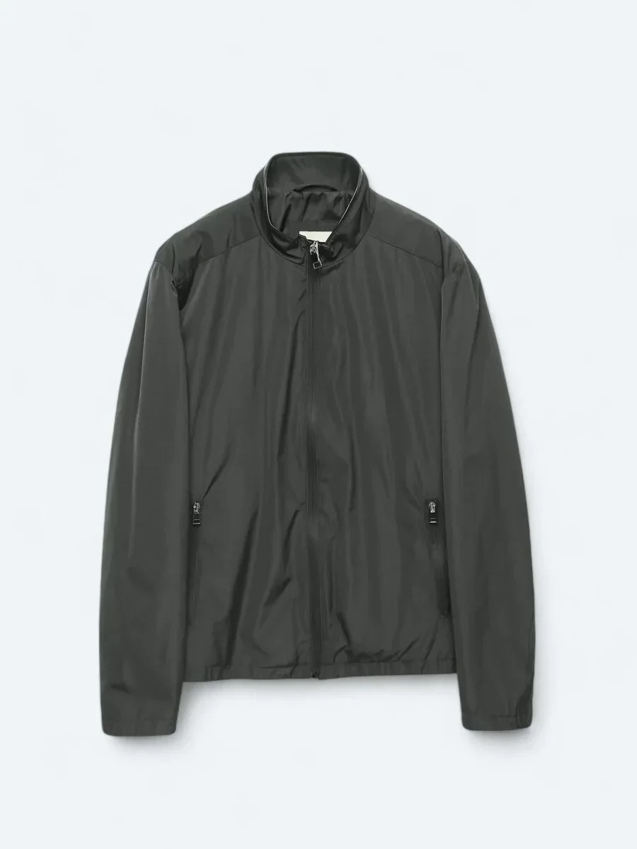 Antrasit Regular Fit Dik Yaka Casual Dokuma Mont - 1