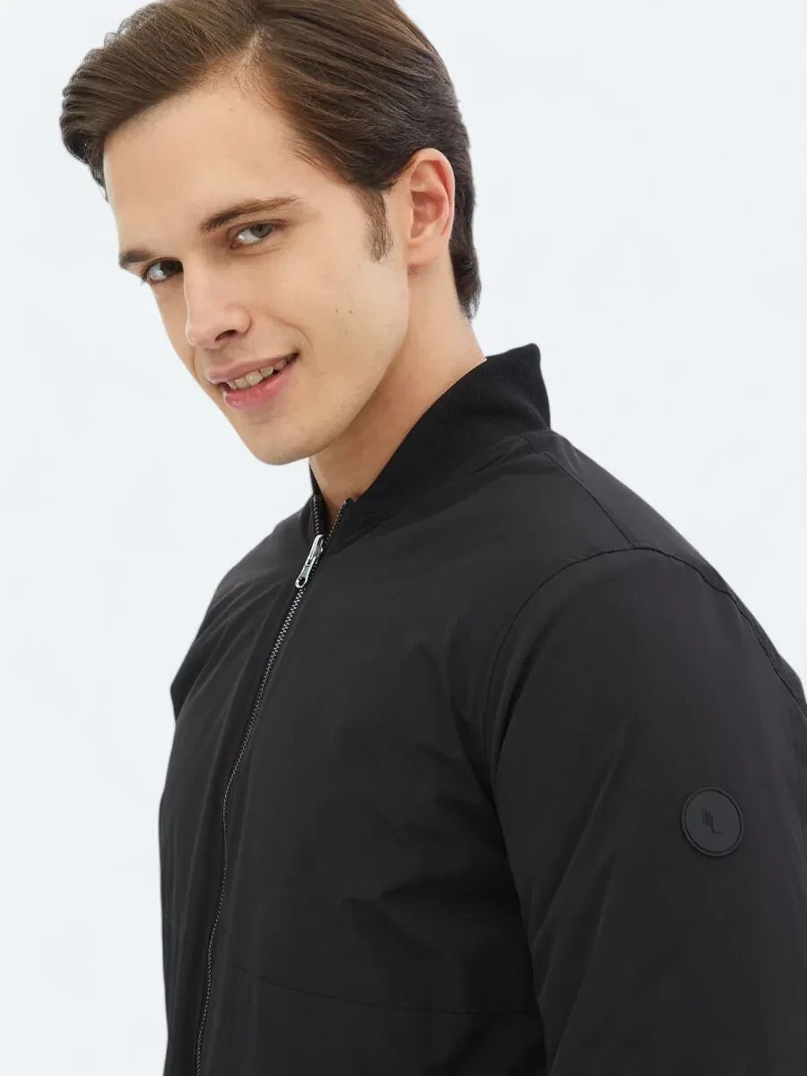 Antrasit Regular Fit Dik Yaka Casual Dokuma Mont - 8