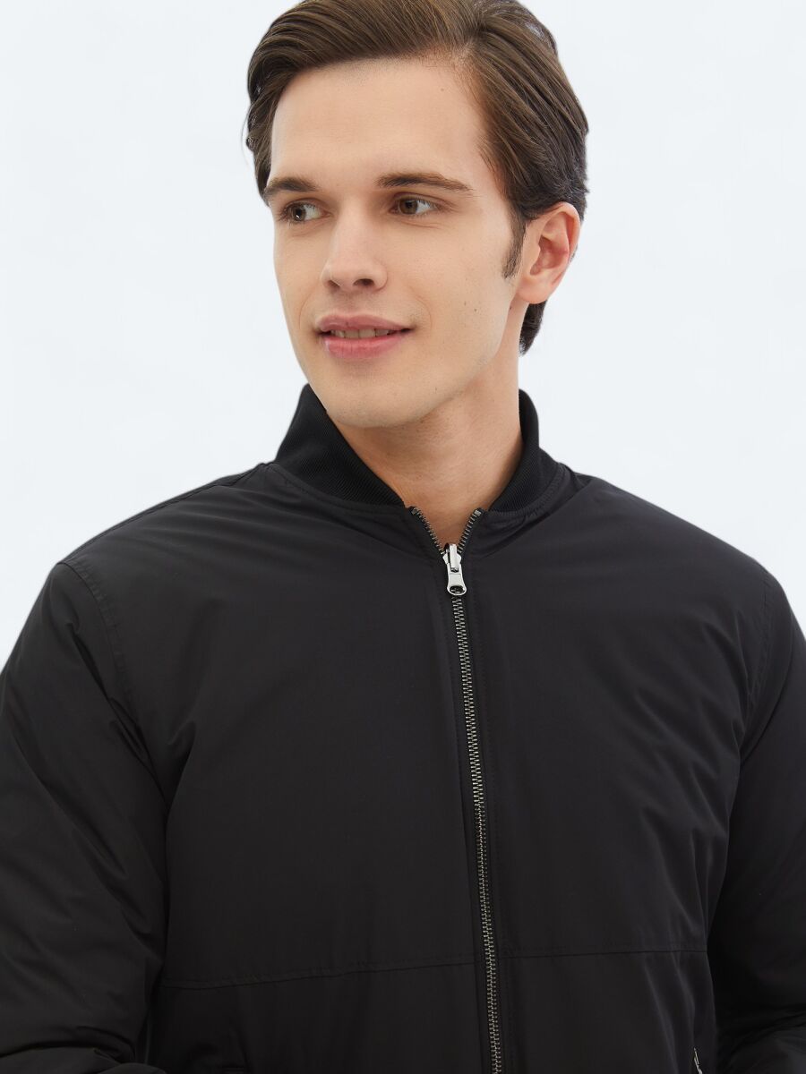 Antrasit Regular Fit Dik Yaka Casual Dokuma Mont - 7