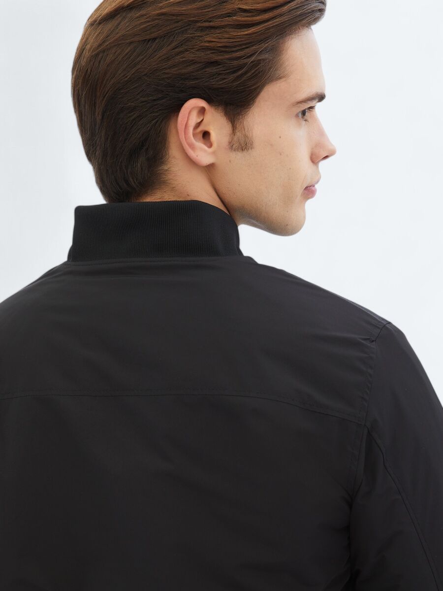 Antrasit Regular Fit Dik Yaka Casual Dokuma Mont - 12