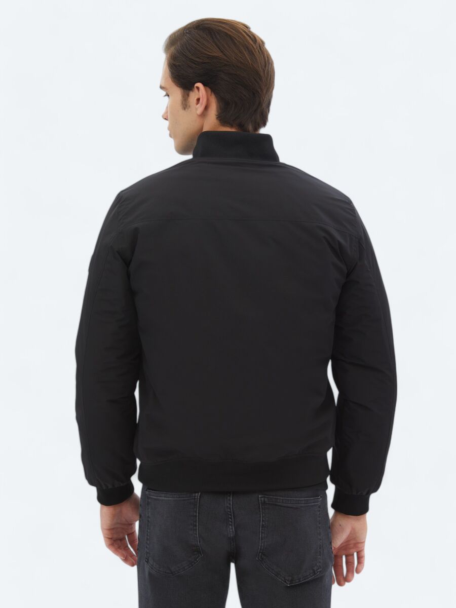 Antrasit Regular Fit Dik Yaka Casual Dokuma Mont - 13