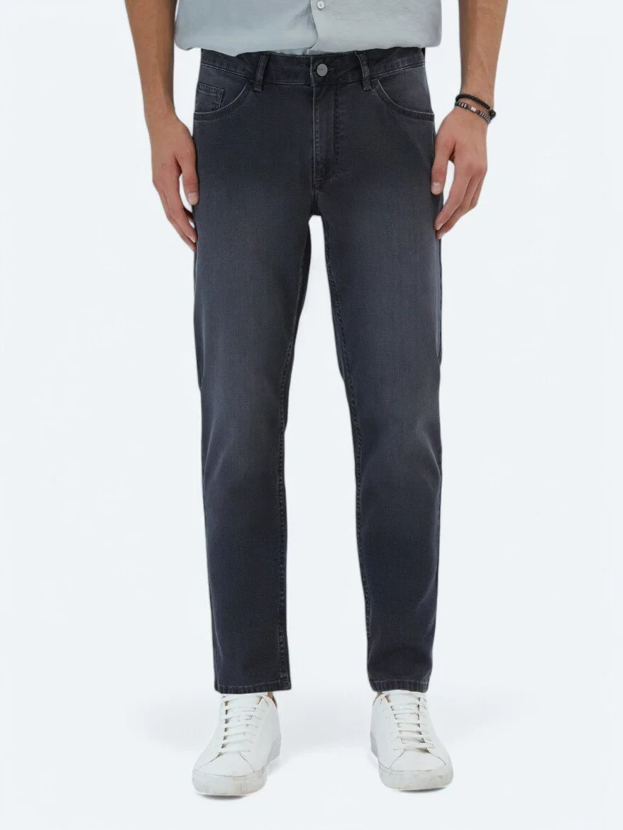 Antrasit Slim Fit Denim Pamuk Karışımlı Pantolon - 2